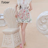 Embroidery Flower Lace Dress Women 2023 V-neck Vacation Elegant Party Vestido Ladies Desert A-line Women's