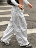 Size Friendly Low Waist Parachute Cargo Pants-Outfit
