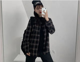 Vintage cotton plaid Shirt female Oversize Tops Women Long sleeve Girls Blouse Plus Size Autumn Women Blouses femme