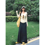 Autumn Dress With A Full Set Of Oceanish Fashion Age Reduction Knitted Shirt Women's Bag Hips Half-Body