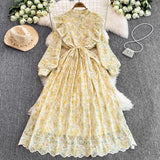Court-Style Long Dress With Heavy Embroidered Lace Dress