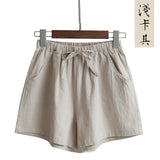 New Hot Summer Casual sports Cotton Linen Shorts Women Plus Size High Waist Shorts Fashion Short Pants Streetwear women