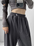 Sweatpants Joggers Women Wide Leg Autumn Baggy Pants For Women High Waist Dark Gray Oversize Pants Women's Sweatpants