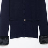 Homemade New Women's Armificed Turf Effect Spliced Knitted Coat
