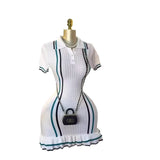 Scented Knitted Dress Woman's New French Retro Collar Bump Color Waist Thin Leaf Side Sweater