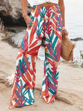 Spring And Summer New Four Seasons Of Leisure Wide Leg Trousers Print Burst Loose Trousers