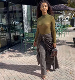Women's High-Waist Jeans New Women's Fashion Personality Folding