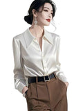 Toloer Light Luxury White Acetic Fascination Stender Shirt Woman 2025 New High-End Feel Chic Shirt