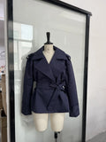 Pure Color Belt Short Jacket 2025 Spring And Autumn New
