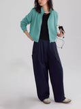 Toloer Sense Simple Collar Jacket 2025 Spring And Autumn Dopamine Eye-Catching Basis Simple Waffle Coat