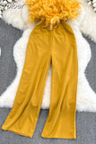 Women Elegant Long Jumpsuits Strapless Slash Neck Feather Tube Top Sexy Fashion Party Night Evening 2023