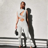 Out Sexy Jumpsuit Women Bodysuit Sleeveless Skinny Fitness Stretchy Zip Workout Overalls Casual Sporty Y2k Outfits