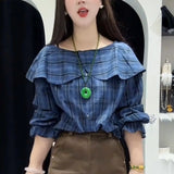 Toloer Fashion Style Sweater Korean Soft-Creative Languid Lazy Super-Good-Looking White Striped Print