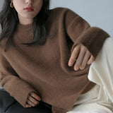 Winter Oversized Sweater Women 2020 Elegant Knitted Basic Pullovers O Neck Loose Soft Female Cashmere