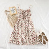Women Floral Playsuits Bohemian Short Wide Leg Pants Rompers Holiday Summer Sleeveless Print Chiffon