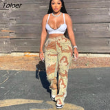Hight Waist Camo Print Cargo Pants Women Flare Pants Slim Casual Patchwork Street Trousers 2022 Spring Summer