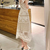 Lace Dress Women Apricot 2023 Vintage Embroidery Flower Party Vestido Women Clothing Sleeveless Elegant Dresses