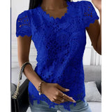 Explosion Women's 2025 Summer New T-Shirt Back Jacket Lace