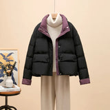 Winter 2024 New Korean Version Loose Cotton-Padded Coat And Thick Cotton-Padded Jacket-Outfit