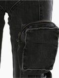 Fashionable Women's Jeans Pocket High Waist Slim Show Leg Length High Elastic Denim Pencil Pants Spring 2023 New