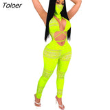 Bandana Scarf Print Sexy Jumpsuits for Women Hollow Out With Mask Playsuit 2023 New Fashion Bandage Women Sexy
