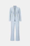 Blazer and Seam Detail Flare Pants