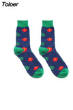 Men Socks Cartoon Cactus Flower Leaf Wood Plant Harajuku Funny Happy Hip Hop Skate Male Cotton Sock Street Style
