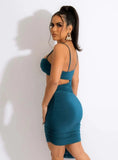 Sexy Straps Cut Out Backless Ruffles Bodycon