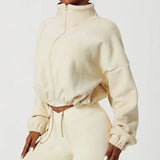 Loose Rope Zippered Sweater Fashion Hot Girl Dress Thick Sports Coat Peumen Autumn