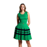 Women's Small Scented Striped U-Neck Cake Ponve-Free Sleeveless Knitted
