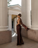 Summer New Women's Pure Color Tie With Waist Temperament Fashion Dress