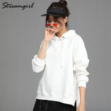 Women Hooded Sweatshirts Autumn 2021 Cotton Oversize Clothes Loose White Hoodies Women Vintage Oversize Sweatshirt With