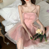 Party Sannian Women Birthday Dress Pink Sling Dress New Summer Short Waist Slim Dresses Party Women Clothes Sexy