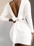 V-Back Tied Knit Mini