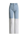 Toloer 2024 New Water Drill Hollow Out Fishing Net Hot Drill Design Sense Splicing Straight Leg Jeans Female Street Wind Pants-Outfit
