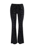 vintage flared trousers with embossed velvet and flared