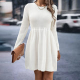 Autumn And Winter Explosion Of Women's Pure Color Doll Sweater Dress