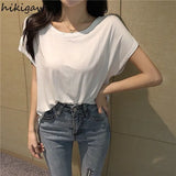 for Women Summer Black Tshirts 2023 Ropa Mujer Short Sleeve O-neck Casual Fashion T Shirt Hollow Out Backless Y2k