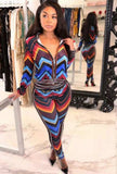 Colorful Wavy Print 2pc Pants