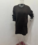 Winter New Solid Color High-Collar Lazy Knitwear Design Skirt Dress