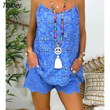 Women Eyelet Embroidery Tassel Top & Shorts Set Women Two Piece Sleeveless Shorts Suit Casual Loose Clothes 2023
