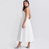 Tube Pleated Midi Dress-Outfit