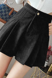 Waist Women Corduroy Shorts Skirts Y2K Fashion Casual Female Pleated Shorts Korean Students Loose All Match