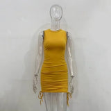 Dress Women Summer Ruched Dress Elegant Party Dress Sexy Bodycon Green Dresses Ladies Spring Clothing Vestidos