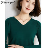 Women's Sweater 2021 White Jumper V Neck Ladies Winter Clothes Women Sweater Knitted Pullovers Sweaters For Women Fashion