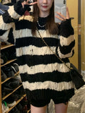 Autumn Striped Sweater Women Casual Long Sleeve Elegant Knitted Tops Office Lady Korean Style Pullover Fashion Clothing