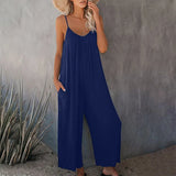 Fashion Women Sleeveless Straps Jumpsuits Baggy Pants Summer Loose Baggy Rompers Womens Jumpsuits Casual Long