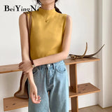 Top Female Casual Sexy Solid Color Harajuku Knitted Fashion Cami Sleeveless Tank Tops Women's Summer Camisole