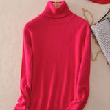 Sweater Women Turtleneck 2021 Winter White Women's Turtleneck Ladies Cashmere Sweater Pullover Female Women