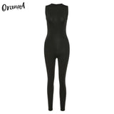 Women Casual Fashion Skinny Jumpsuit Activewear Bodycon Soft Stretchy Sleeveless Sporty Overalls Slim Streetwear